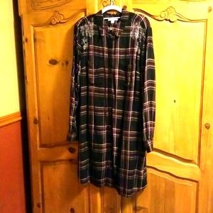 Black plaid flannel dress